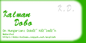 kalman dobo business card